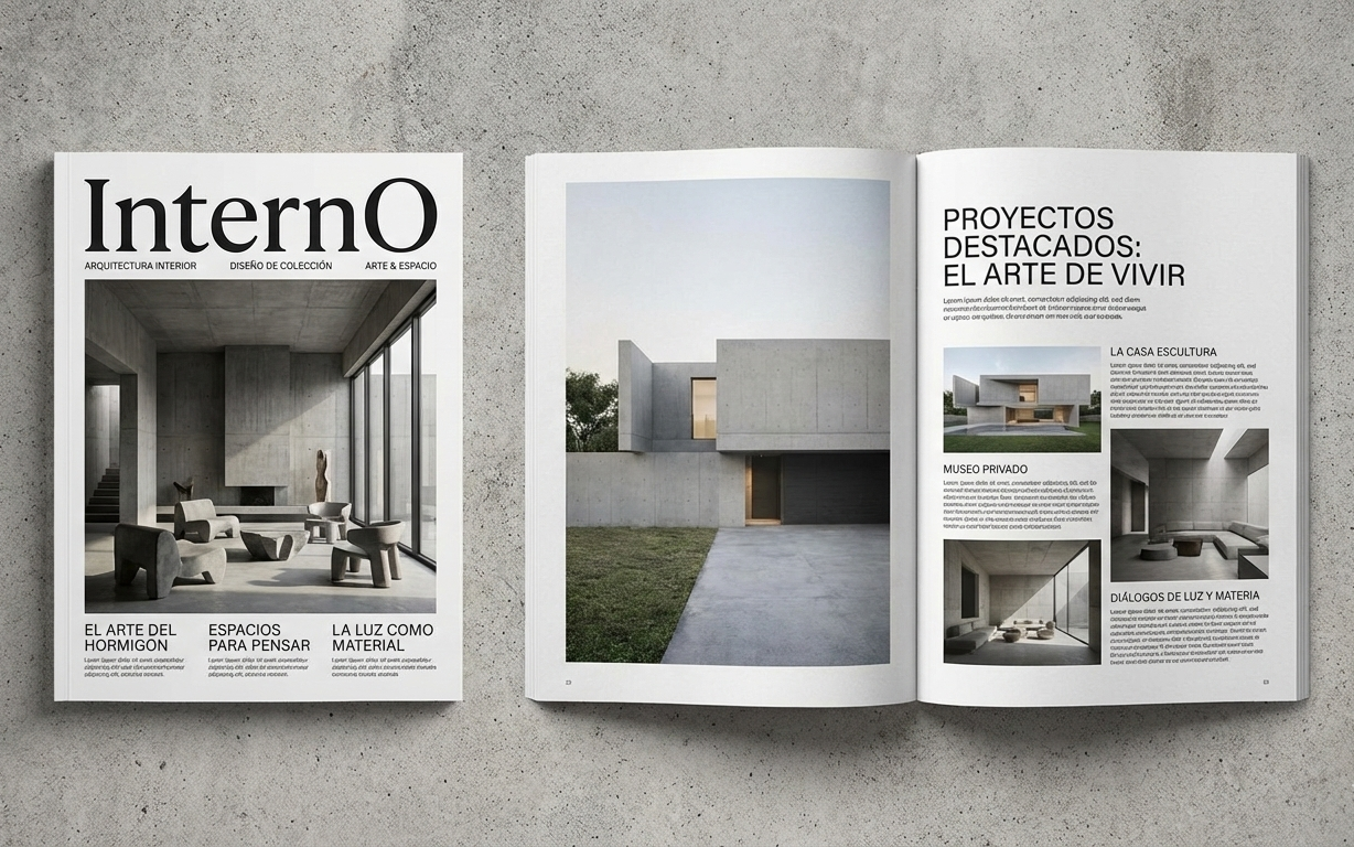 Proyecto de revista cultural con diseño editorial completo - Gloria Cárdenas